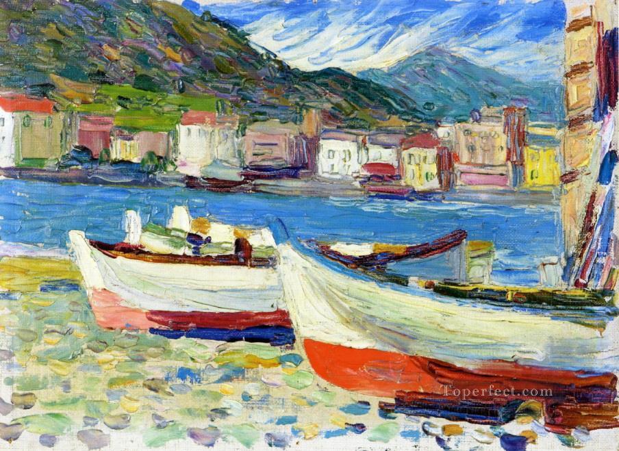 Rapallo boats Abstract Oil Paintings